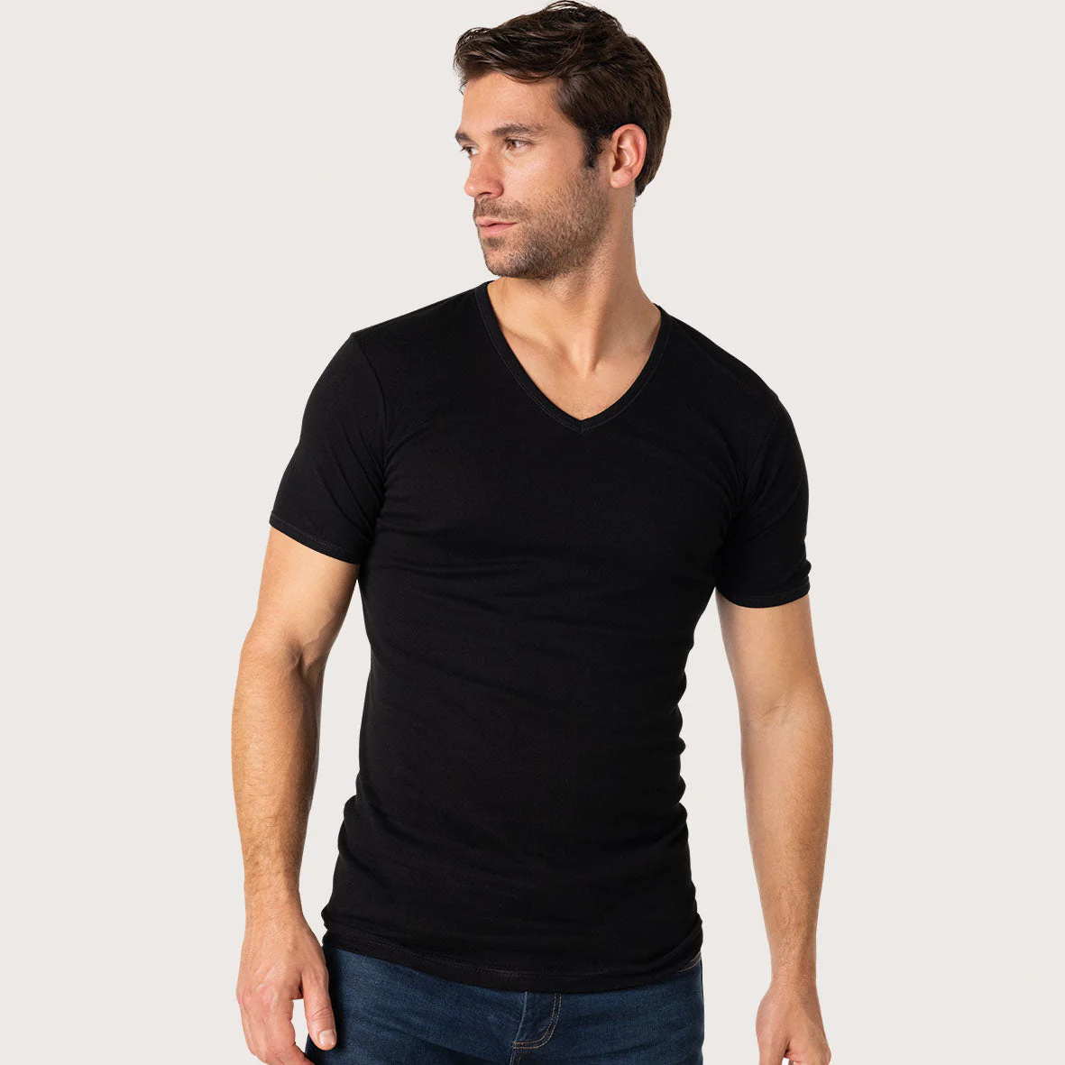 Lot de 3 tee-shirts homme col V Pur coton Heritage Eminence – Image 2