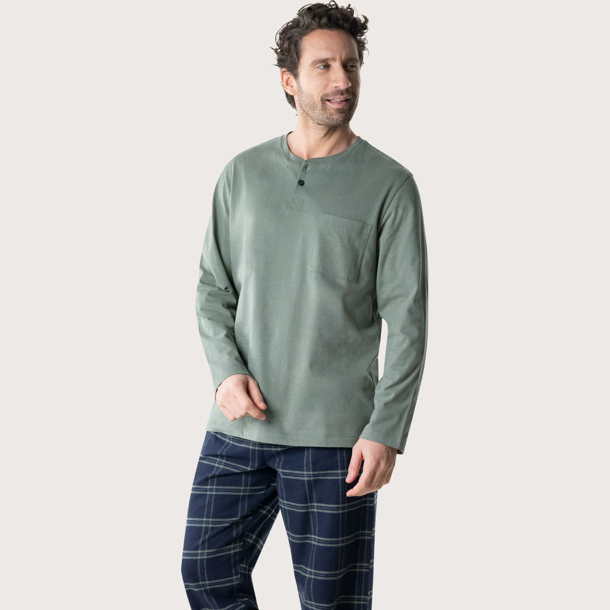 Pyjama long homme Jersey/Flanelle Eminence