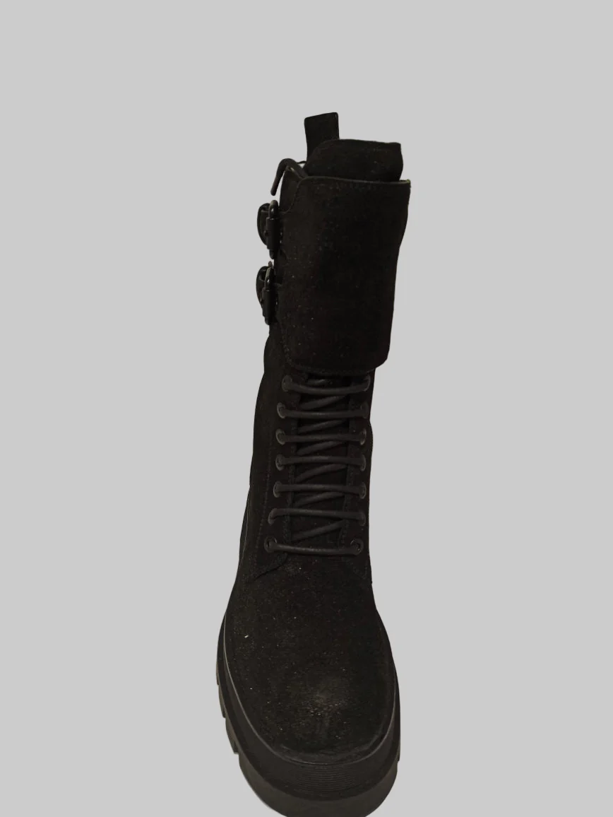 bruno premi boots de combat cuir camoscio noir irisé – Image 2