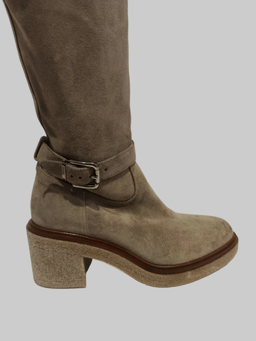 fru.it bottes cuir camoscio taupe semelle gomme et fermeture éclair – Image 2