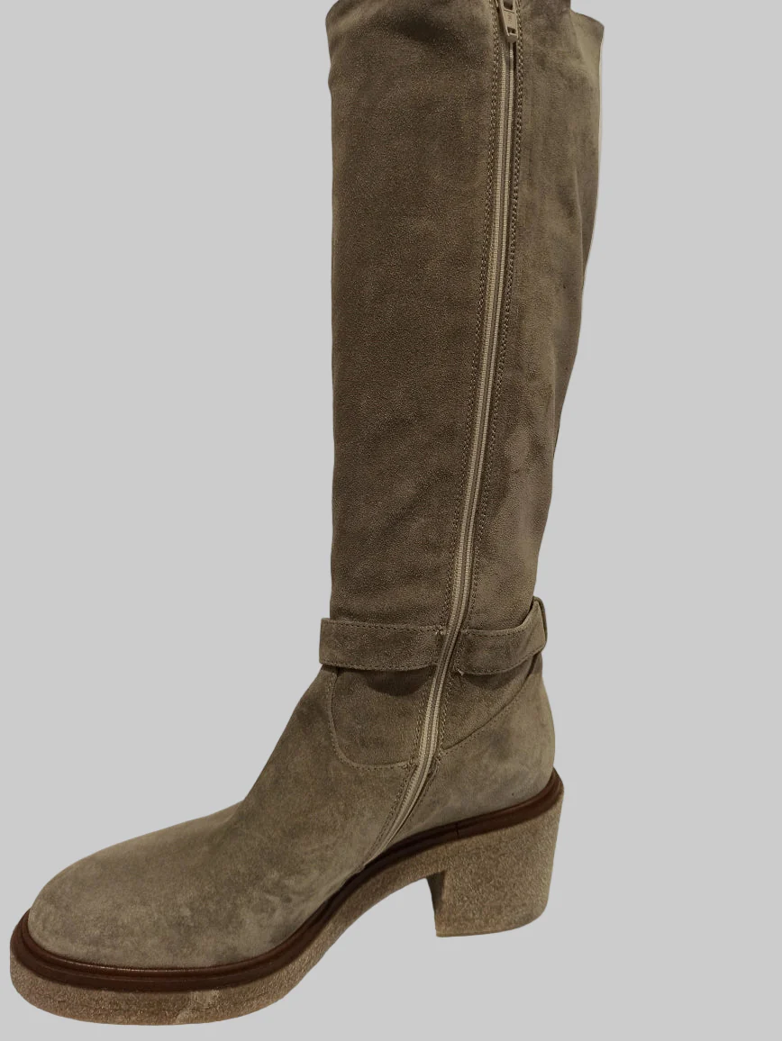fru.it bottes cuir camoscio taupe semelle gomme et fermeture éclair – Image 3