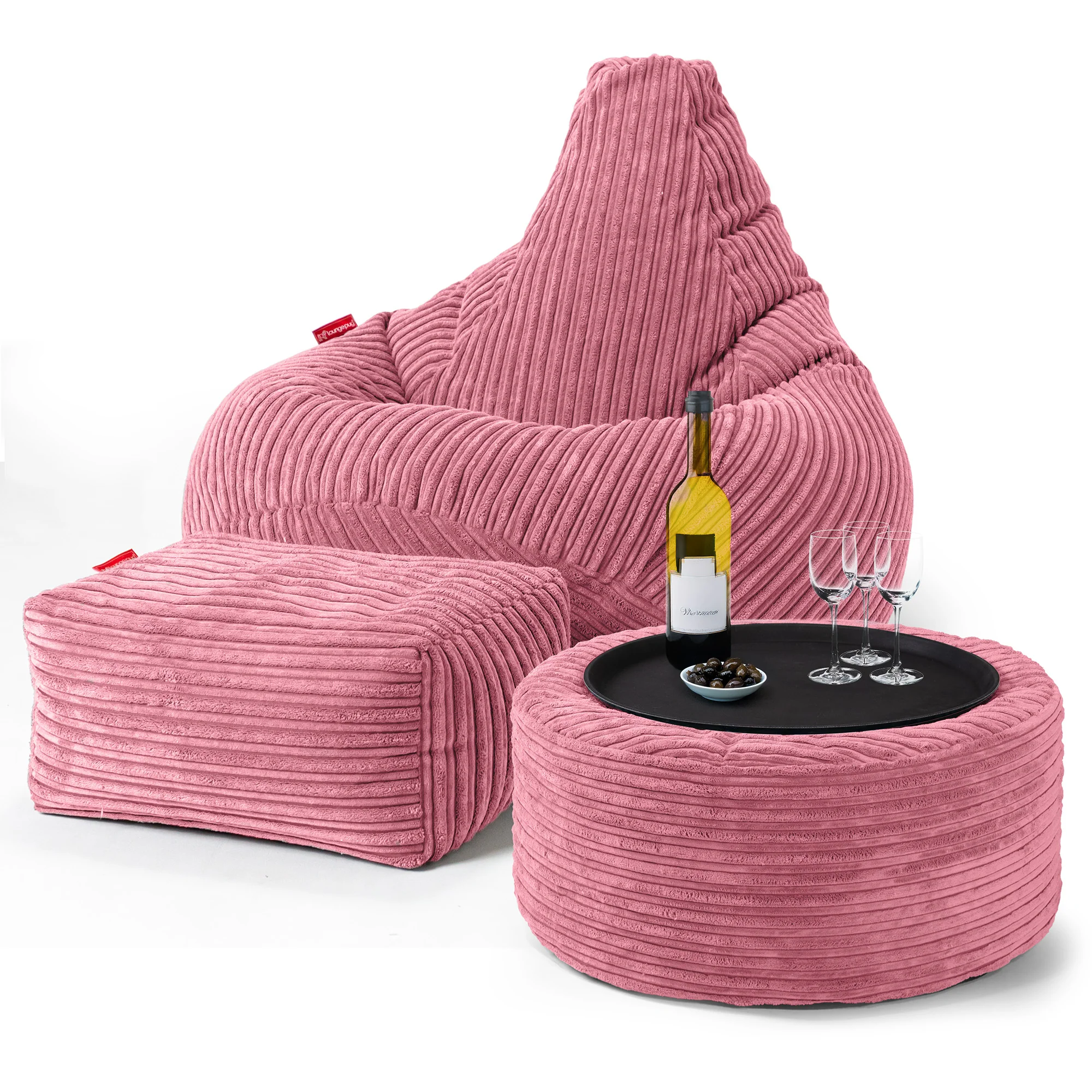 Pouf Poire Gamer - Côtelé Corail – Image 3