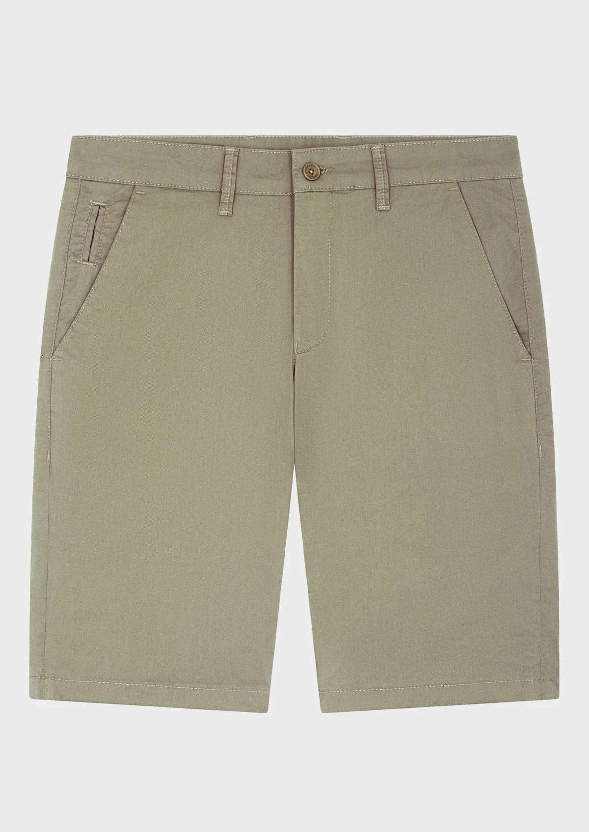 Bermuda en coton stretch uni kaki