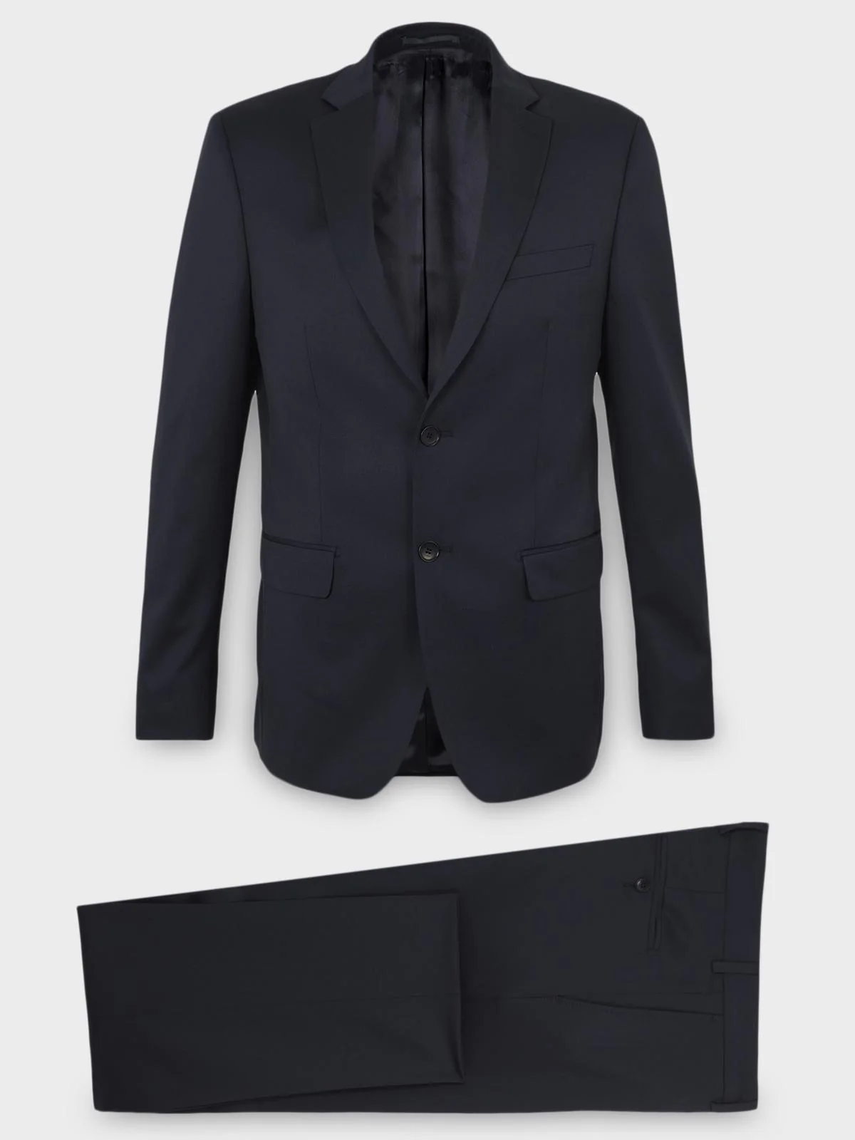 Costume 2 pièces Regular en laine Vitale Barberis Canonico unie bleu marine