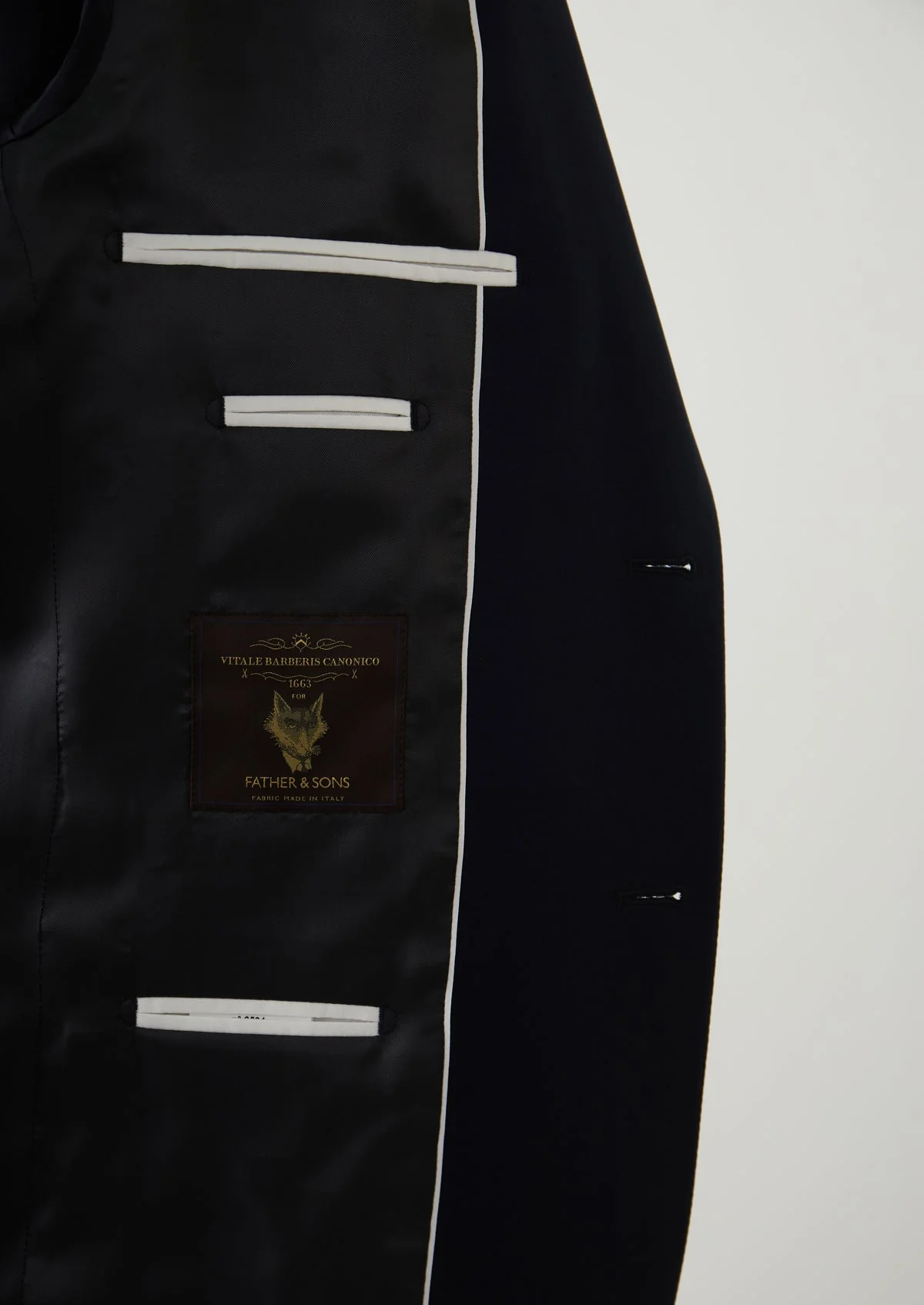 Costume 2 pièces Regular en laine Vitale Barberis Canonico unie bleu marine – Image 3