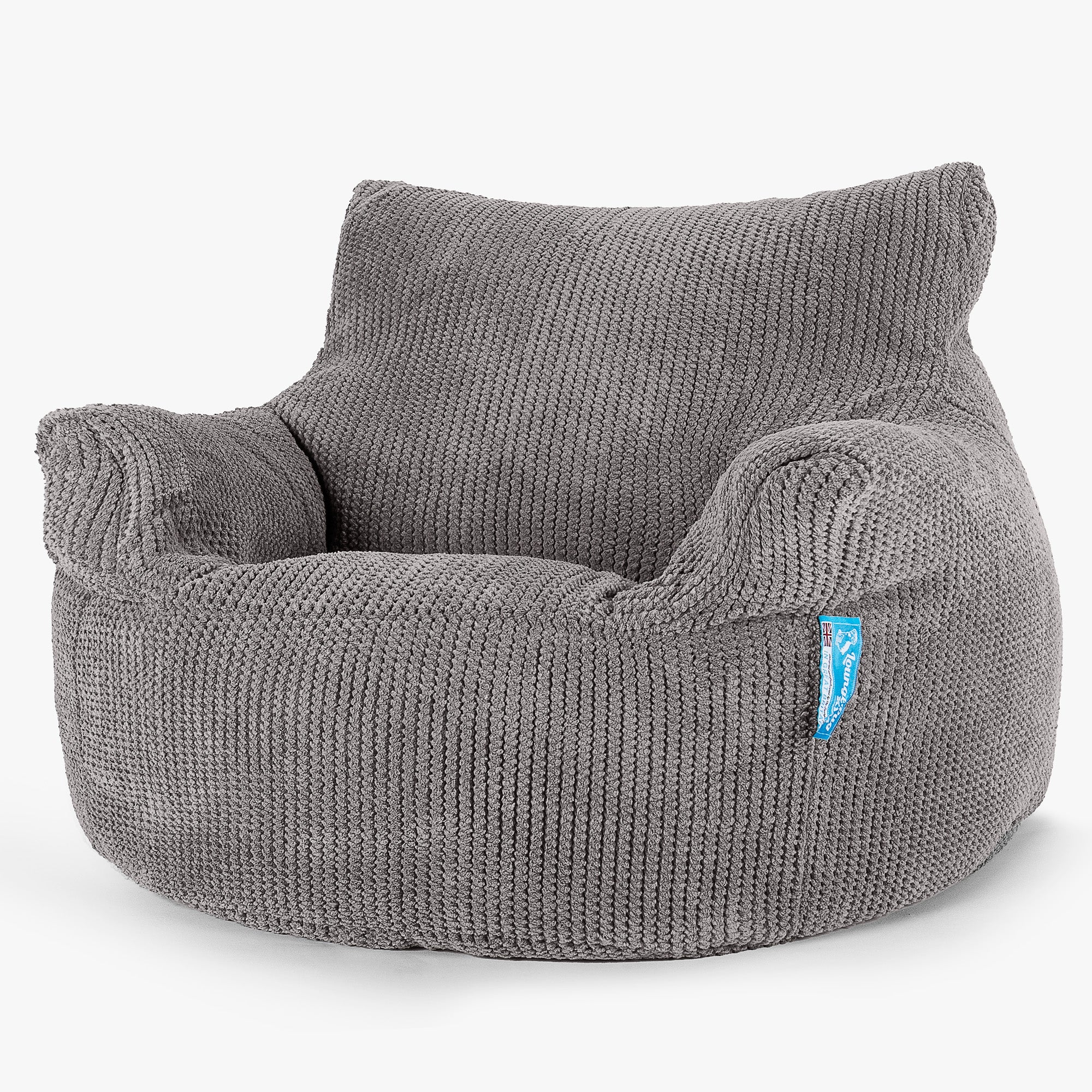 Fauteuil Pouf Enfant 3-8 ans - Pompon Anthracite