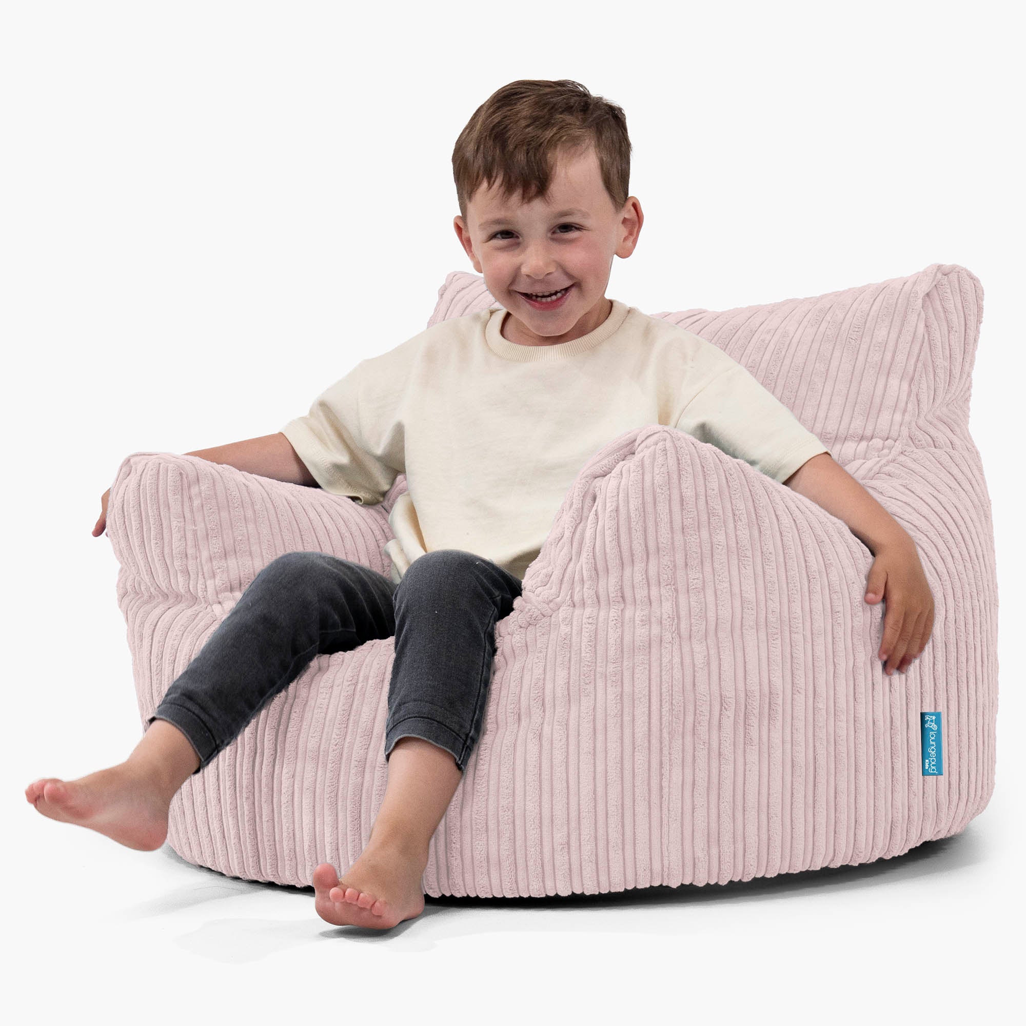 Fauteuil Pouf Enfant 3-8 ans - Côtelé Rose – Image 2