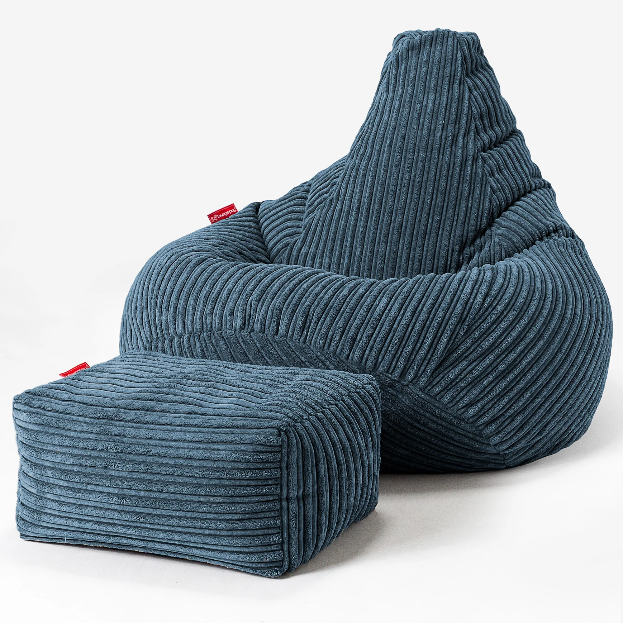 Pouf Poire Gamer - Côtelé Bleu Marine