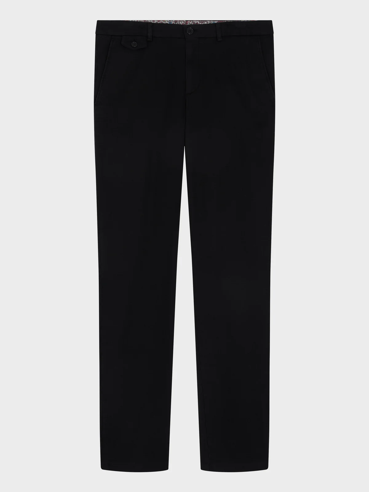 Chino slack regular en coton stretch noir