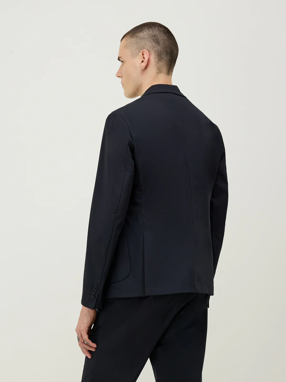 Veste coordonnable Regular bleu marine à capuche amovible – Image 2