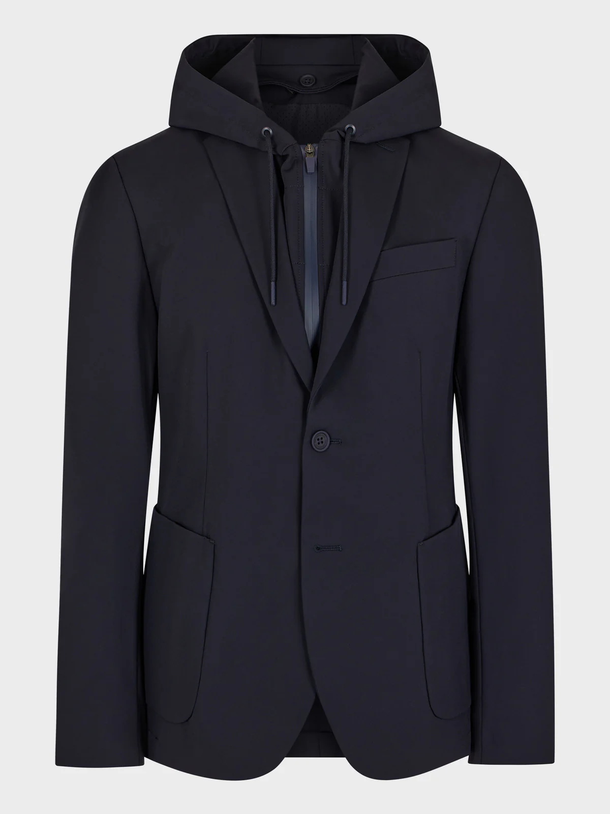 Veste coordonnable Regular bleu marine à capuche amovible – Image 8
