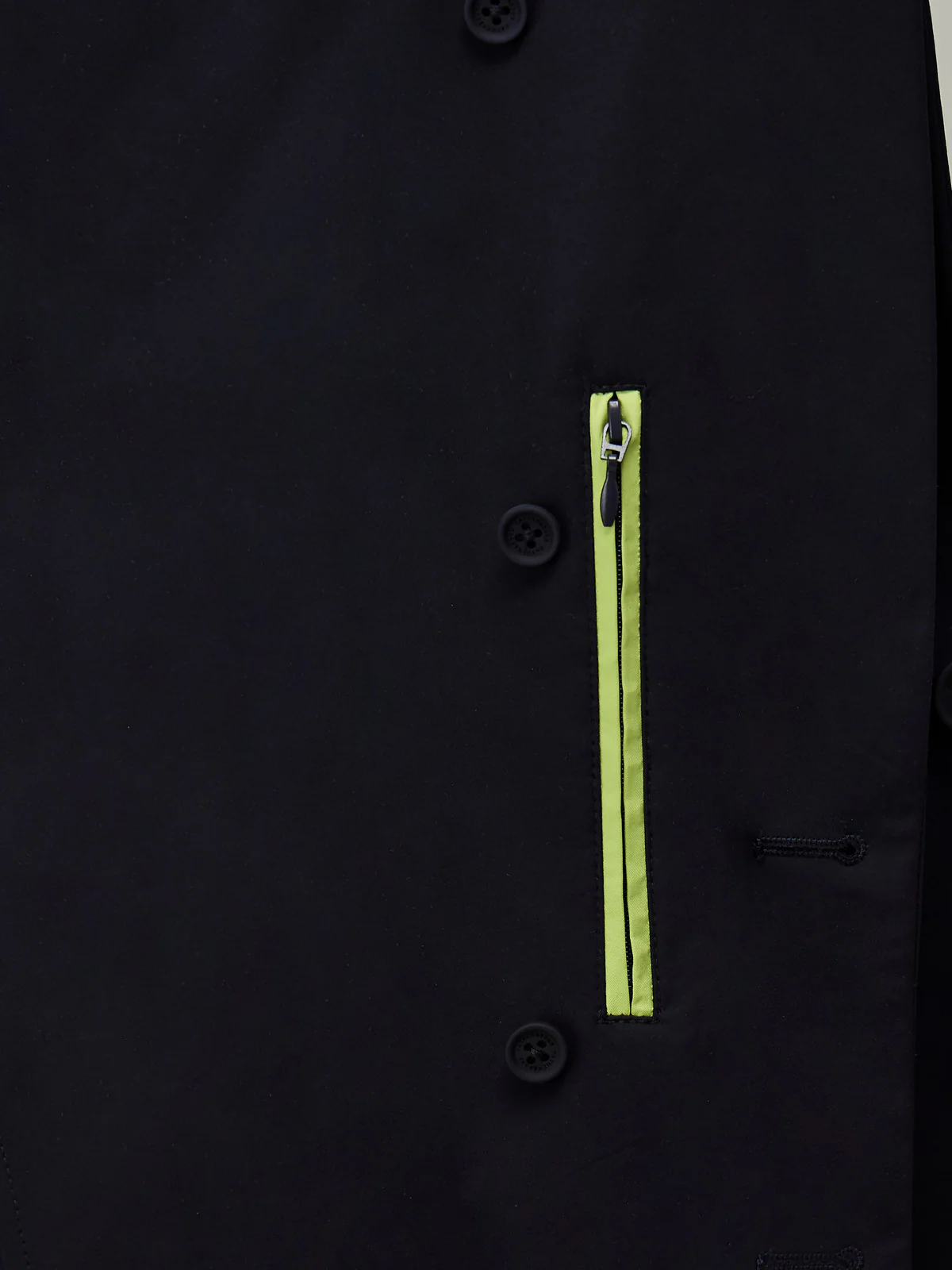 Veste coordonnable Regular bleu marine à capuche amovible – Image 4